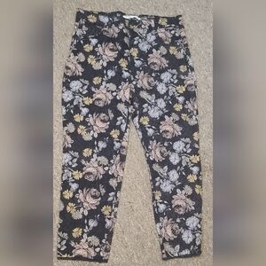 Celebrity Pink High Rise Raw Hem Straight Crop Women's size 15 Floral Jeans
